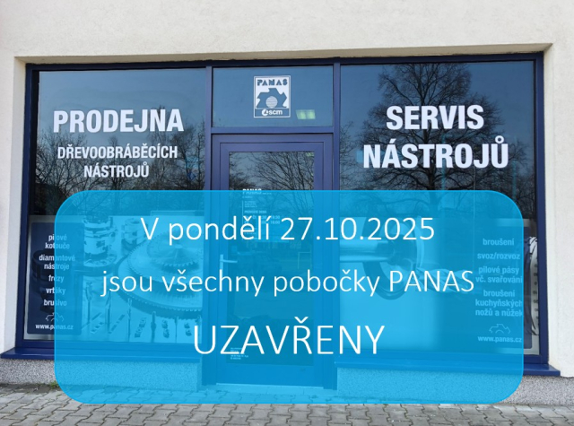 POBOČKY PANAS 27.10.2025 UZAVŘENY.